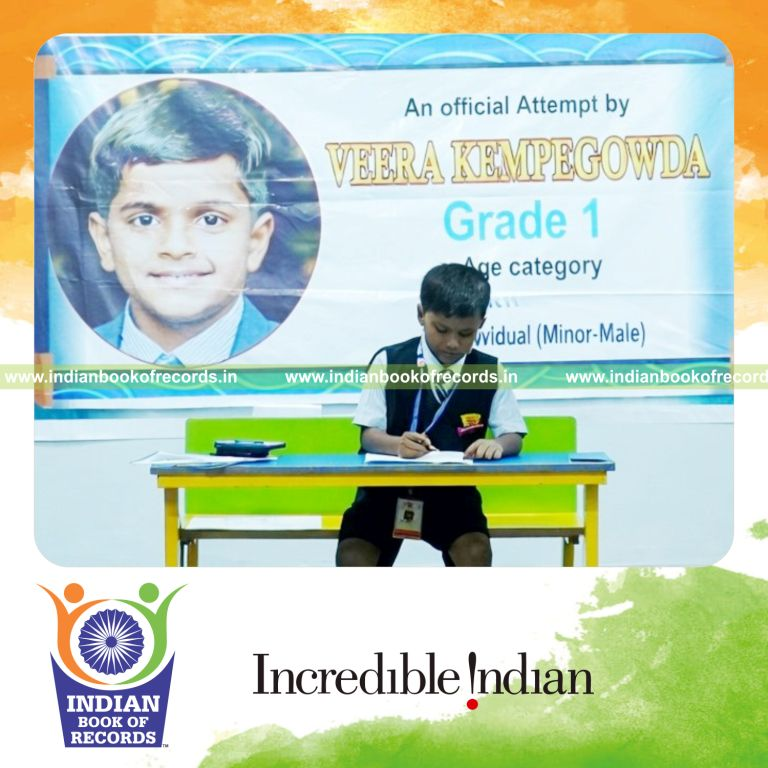 Young participant finishing multiple dot to dot drawings rapidly recognized by Indian Book of Records