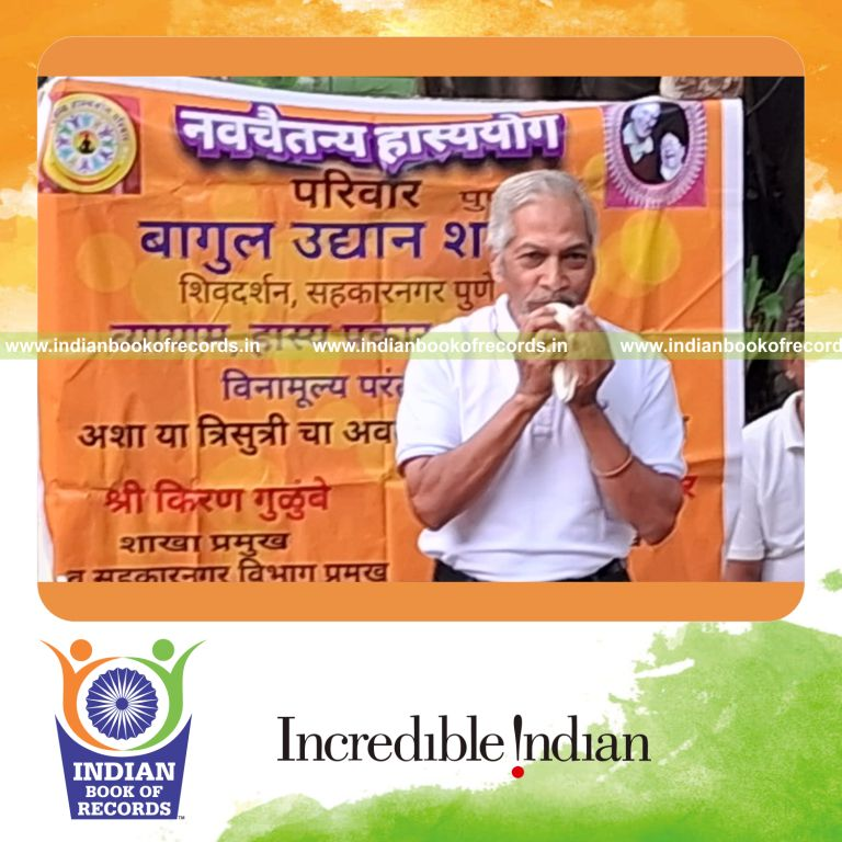 Elderly performer producing multiple melodies and sounds using a divine conch shell recognized by Indian Book of Records