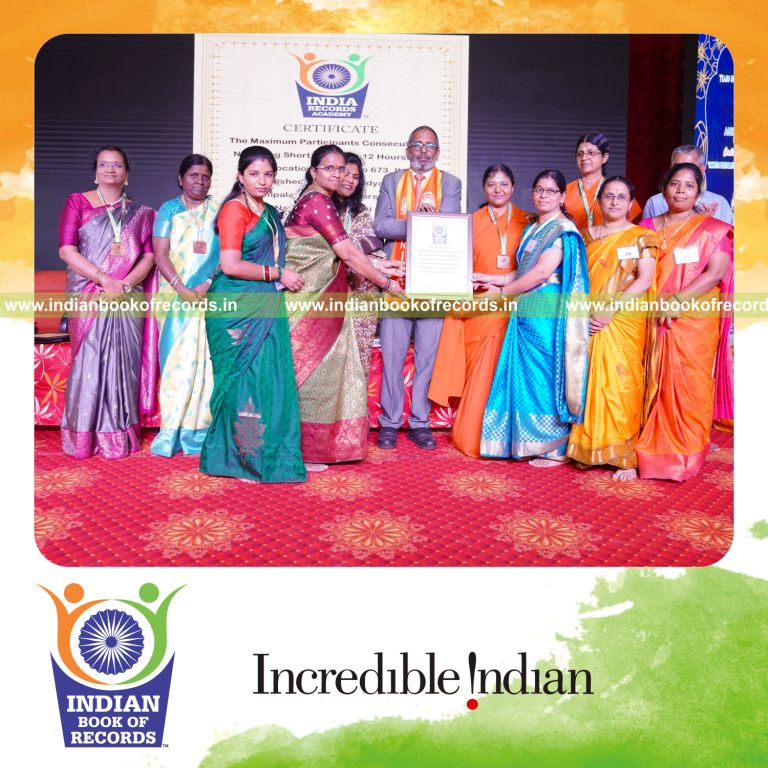 Participants taking turns to narrate short stories continuously at a single location for Indian Book of Records