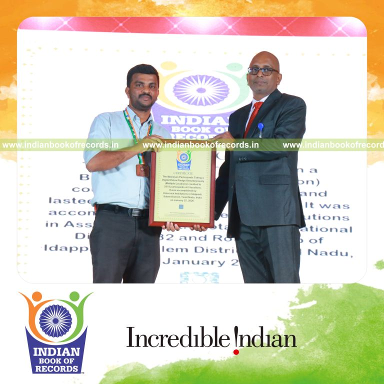 Participants across various locations taking a digital detox pledge simultaneously recognized by Indian Book of Records