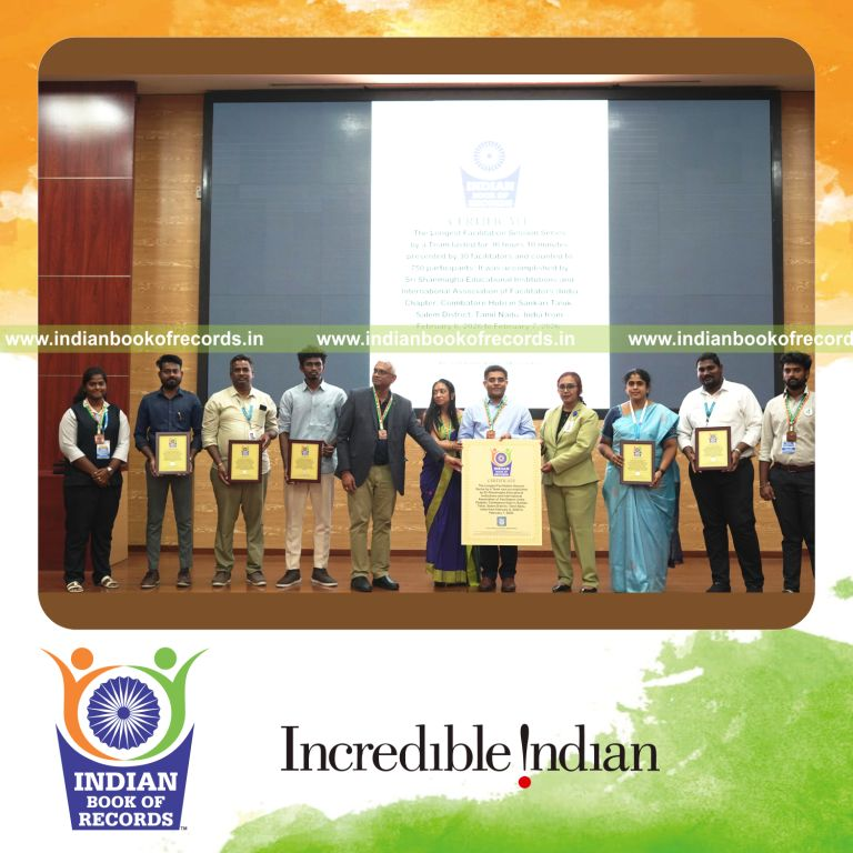 Team conducting a long continuous series of facilitation sessions recognized by Indian Book of Records