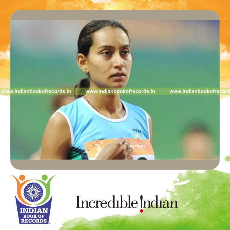 individual female performing fastest 1500 metres indoor running for record in Indian Book of Records