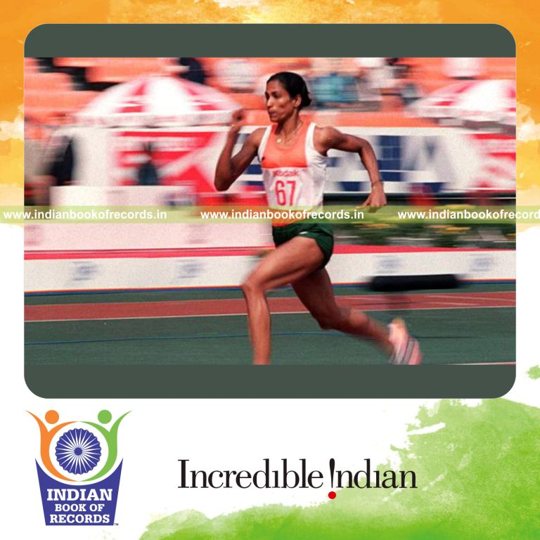 individual female performing fastest 400 metre hurdles for record in Indian Book of Records