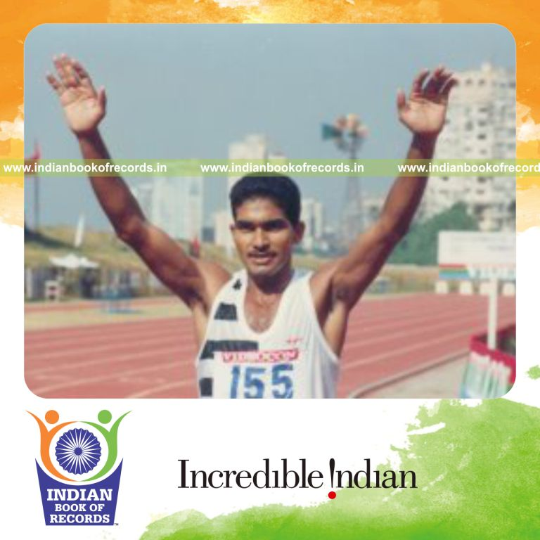 individual male performing fastest 5000 metres running on track for record in Indian Book of Records