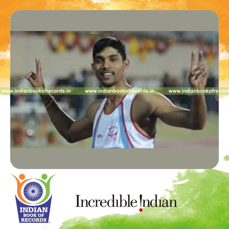 individual male performing fastest 60 metres indoor sprint for record in Indian Book of Records