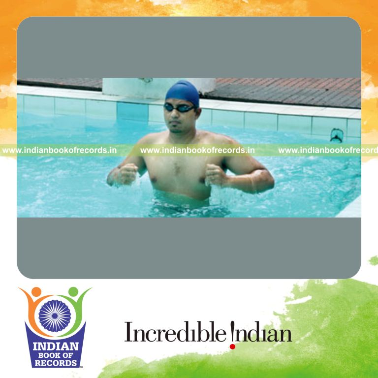 person swimming across ten famous seas worldwide for record achievement in Indian Book of Records