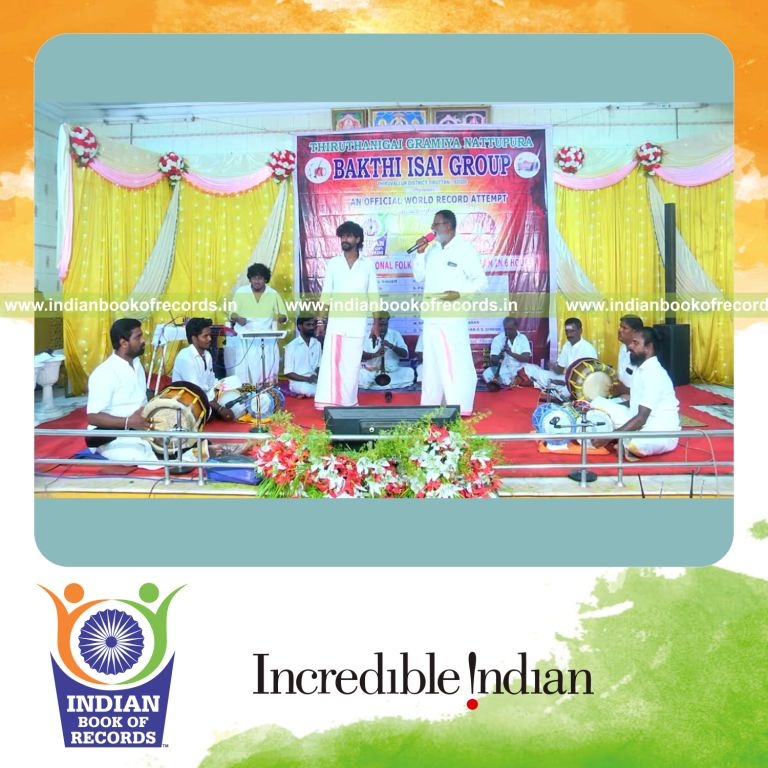 Team singing numerous folk songs continuously over six hours recognized by Indian Book of Records