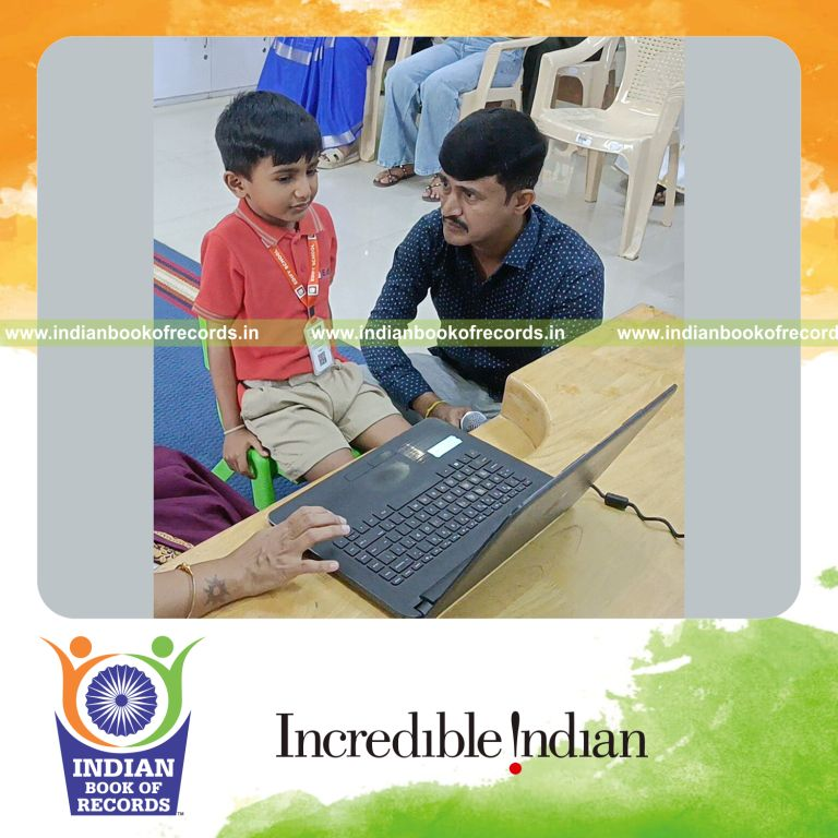 Preschool child identifying digital images of the fruits and vegetables quickly recognized by Indian Book of Records
