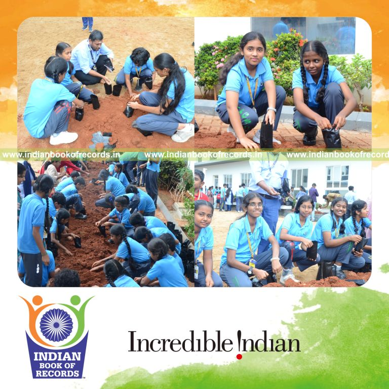 Team planting a high number of grow bags with seeds within two hours at a single venue recognized by Indian Book of Records
