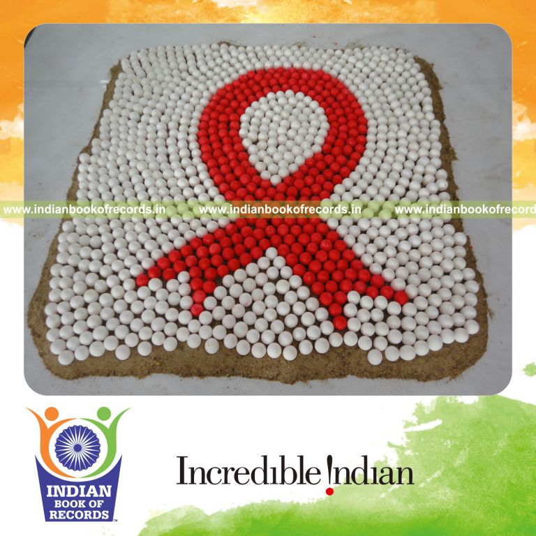 team arranging eggs to form a large mosaic for record in Indian Book of Records