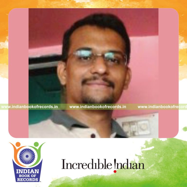 large postal stamp created by male individual for record in Indian Book of Records