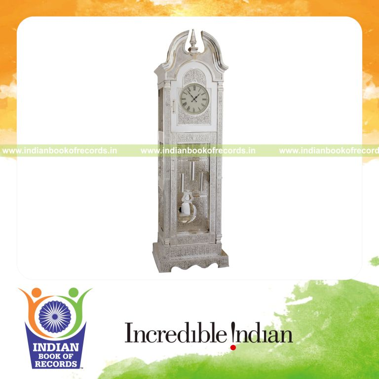 large silver clock displayed for record recognition in Indian Book of Records