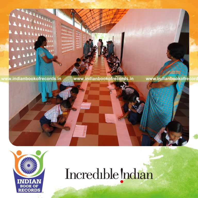 team creating an extended cartoon strip for record achievement in Indian Book of Records
