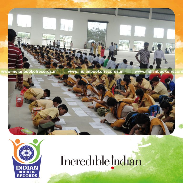 team creating extended cartoon strip for record an achievement in Indian Book of Records