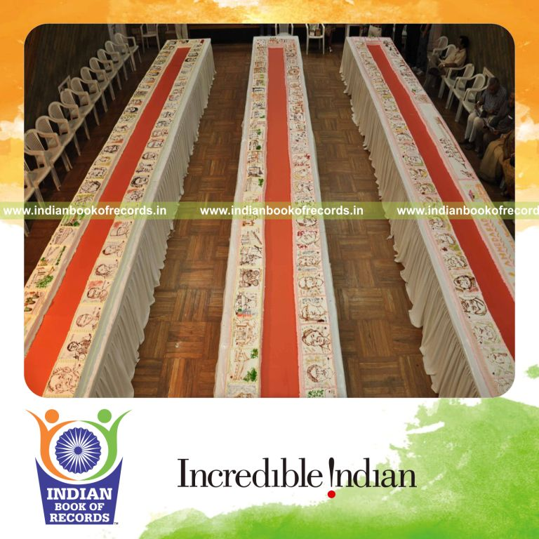 long decorative cake prepared for record recognition in Indian Book of Records