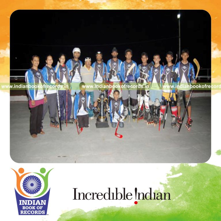 team playing inline hockey continuously for extended duration for record in Indian Book of Records