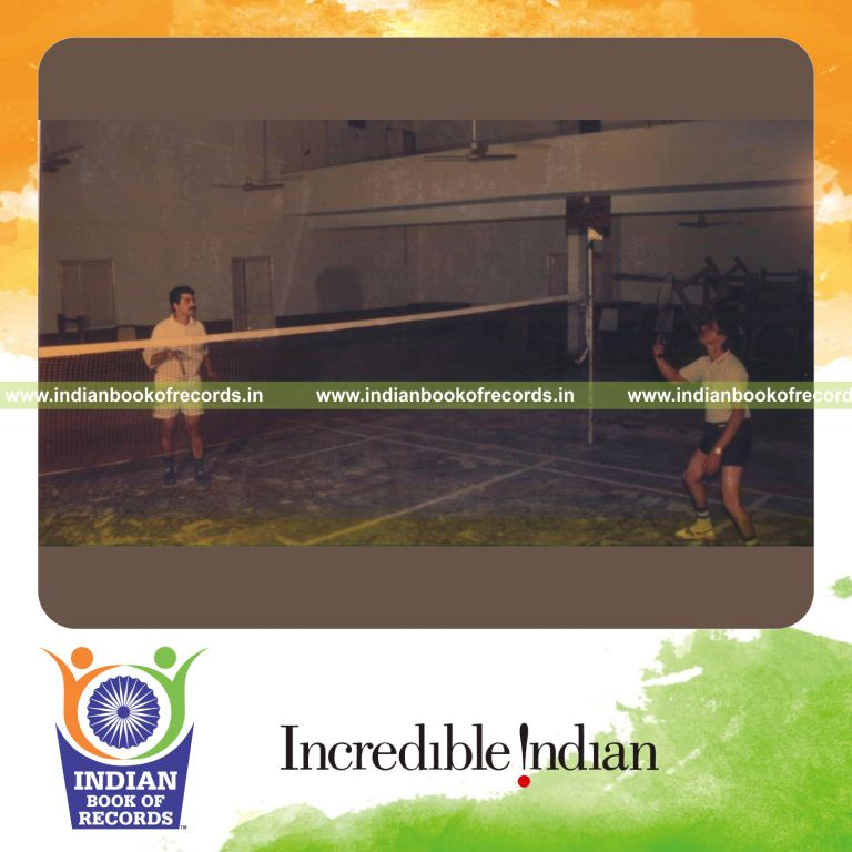 team performing continuous shuttle badminton rally for record achievement in Indian Book of Records