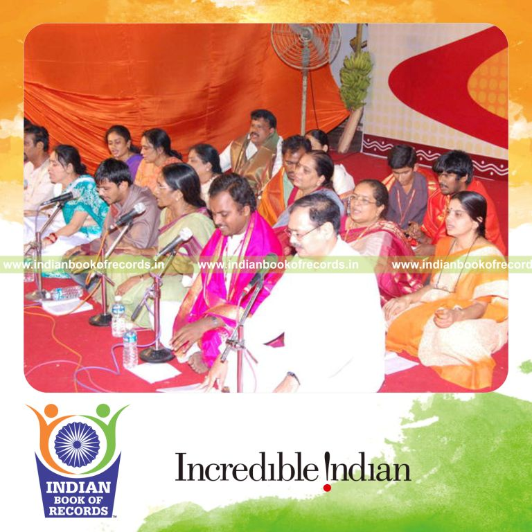 team performing continuous singing marathon for record achievement in Indian Book of Records