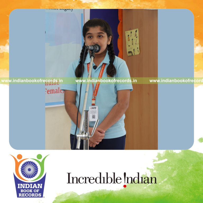 Young girl demonstrating multiple mathematical concepts and formulas quickly recognized by Indian Book of Records