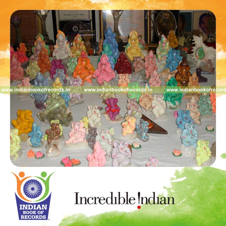 male individual creating ganesha idols within 24 hours for record in Indian Book of Records