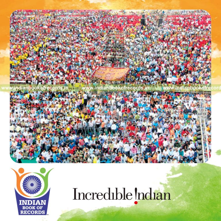large group of attendees participating in a tea party at single venue for Indian Book of Records