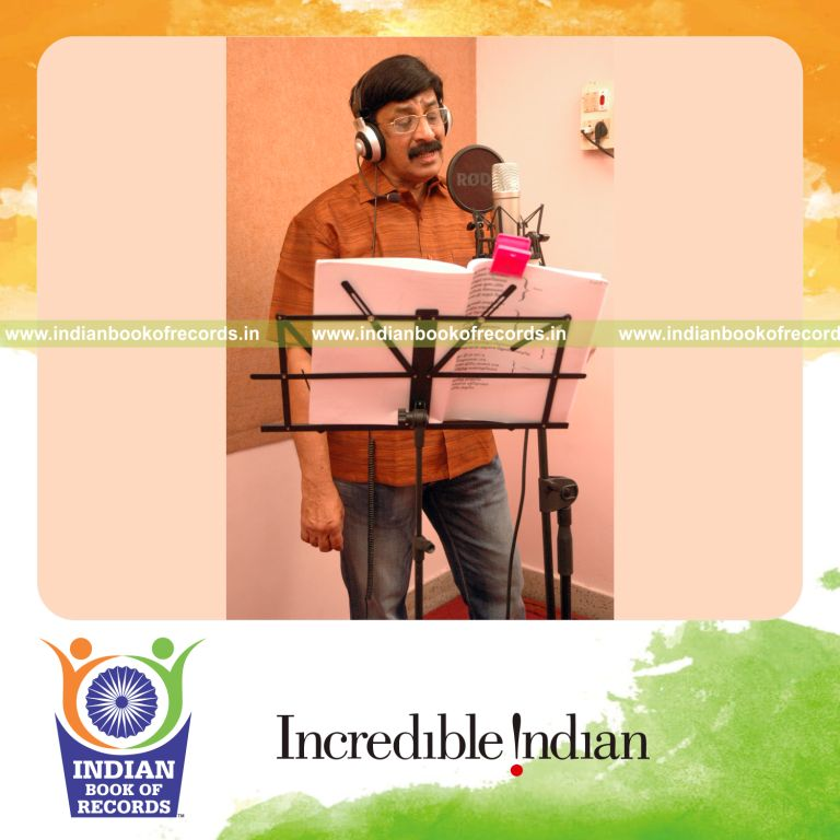 non professional male singing devotional songs repeatedly for record in Indian Book of Records