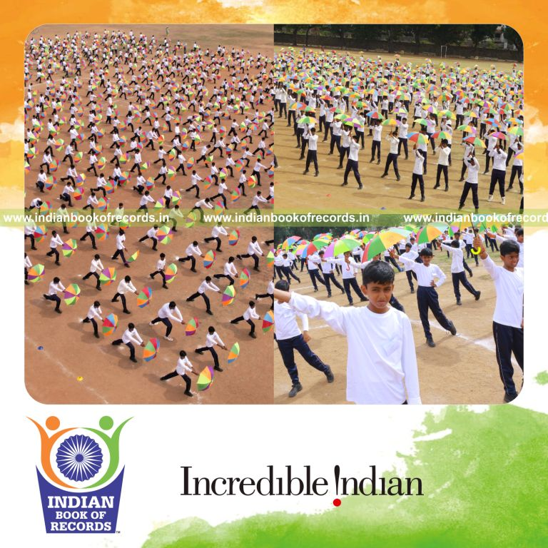 Maximum Participants Performing a Sports Drill While Holding an Umbrella Simultaneously at a Single Venue- Indian Book of Records.