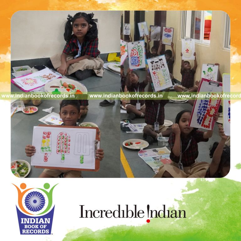 Maximum Participants Performing Vegetable Print Artwork Simultaneously at a Single Venue- Indian Book of Records.