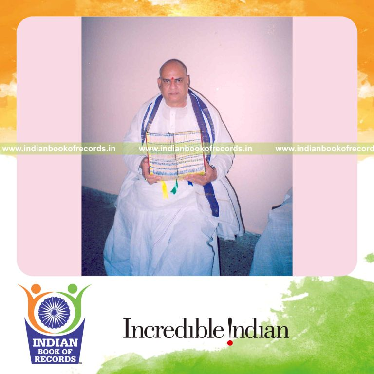 male individual writing multiple poems on a single theme for record in Indian Book of Records