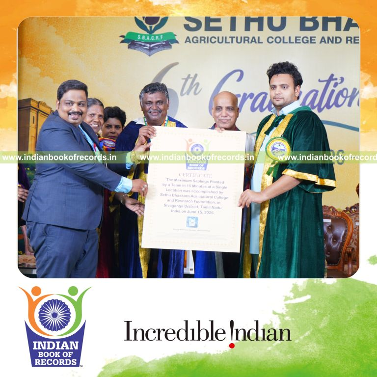 Maximum Saplings Planted by a Team in 15 Minutes at a Single Location- Indian Book of Records.