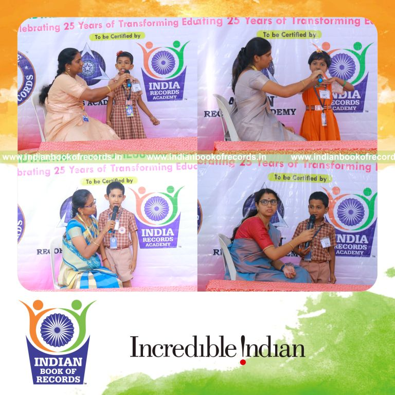 A large group narrating short stories one after another continuously for Indian Book of Records