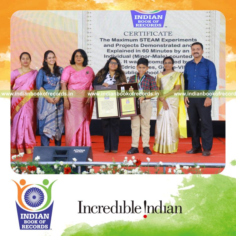 Maximum STEAM Experiments and Projects Demonstrated and Explained in 60 Minutes by an Individual (Minor-Male)- Indian Book of Records.
