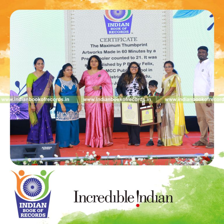Maximum Thumbprint Artworks Made in 60 Minutes by a Pre-Schooler- Indian Book of Records.