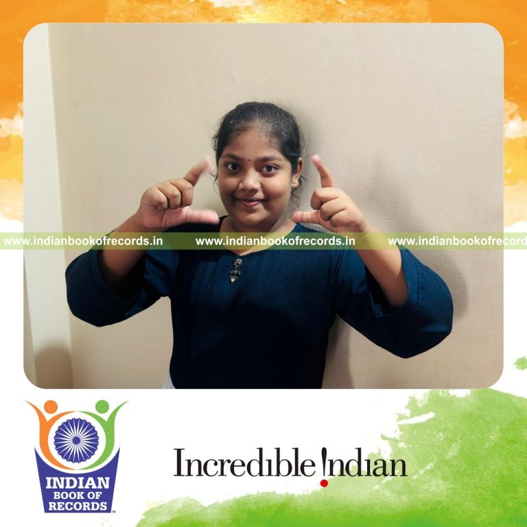 Young girl rapidly solving multiple two-digit addition and subtraction problems in rows within a timed session recognized by Indian Book of Records