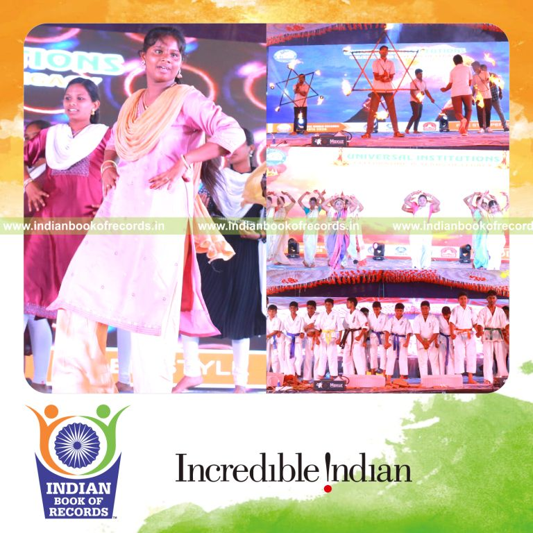 Team presenting diverse performing arts and creative skills continuously at one location recognized by Indian Book of Records