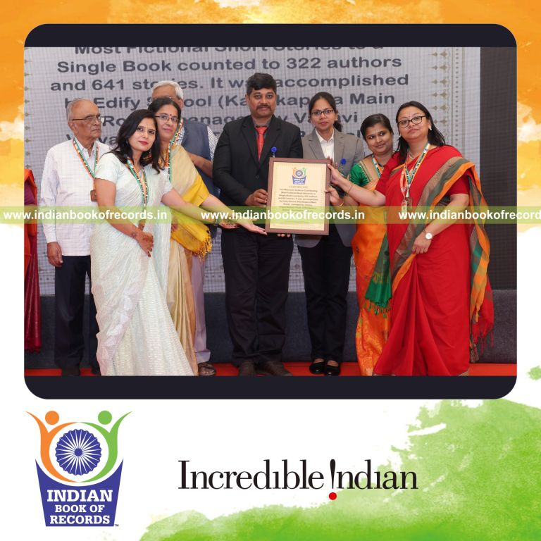 Collection of fictional short stories contributed by many authors in a single book recognized by Indian Book of Records