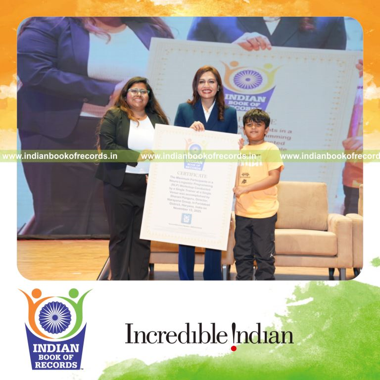 Participants attending a neuro-linguistic programming workshop at a single venue recognized by Indian Book of Records