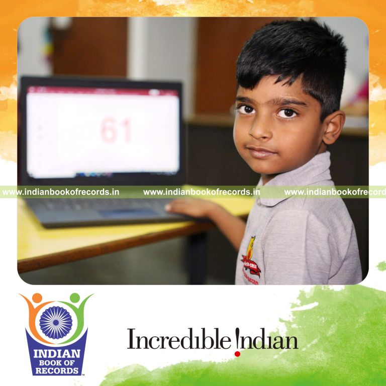 Preschooler recalling and reciting numerous early learning facts within five minutes recognized by Indian Book of Records