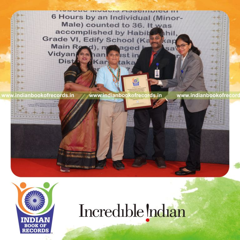 Young boy assembling robotic models over an extended period recognized by Indian Book of Records