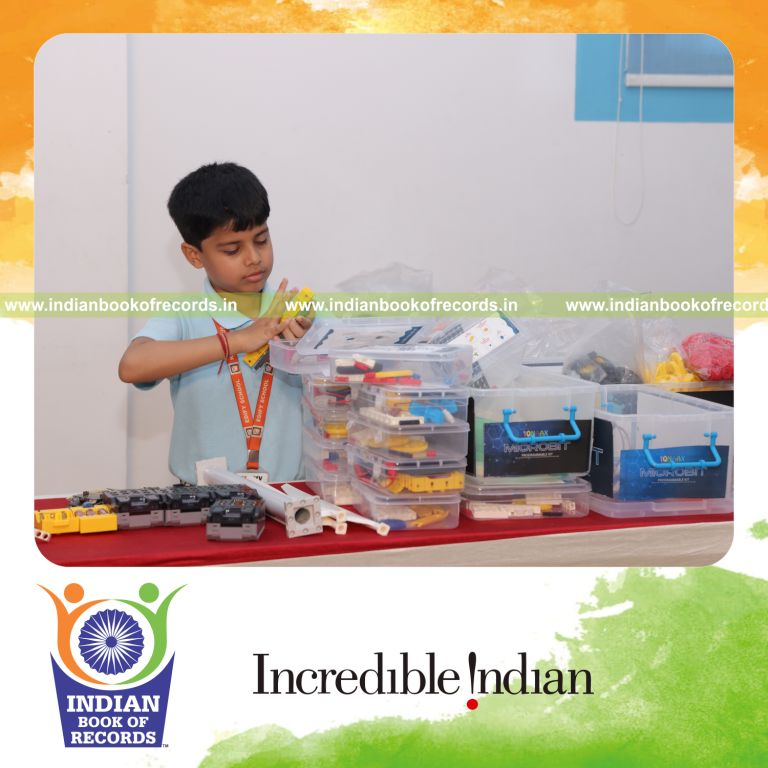 Young boy assembling multiple semi-functional robotic models within three hours recognized by Indian Book of Records