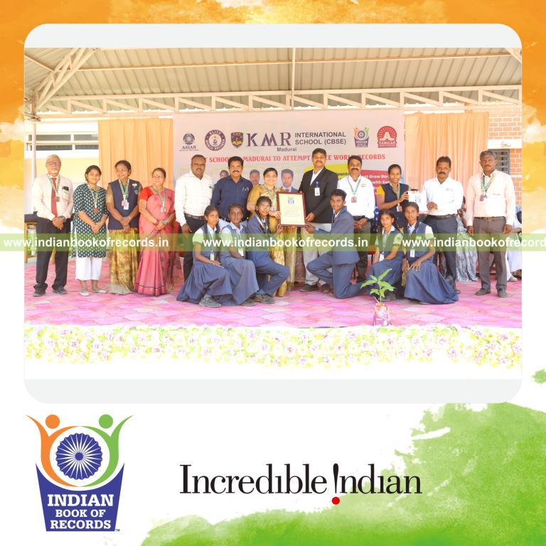 Participants creating seed balls consecutively during a large-scale environmental activity recognized by Indian Book of Records