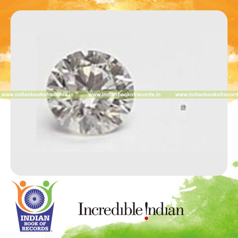 small cut and polished diamond displayed for record recognition in Indian Book of Records