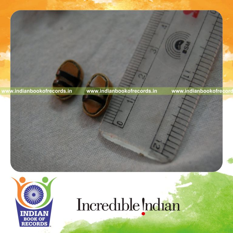 small shoe and slippers displayed for record recognition in Indian Book of Records