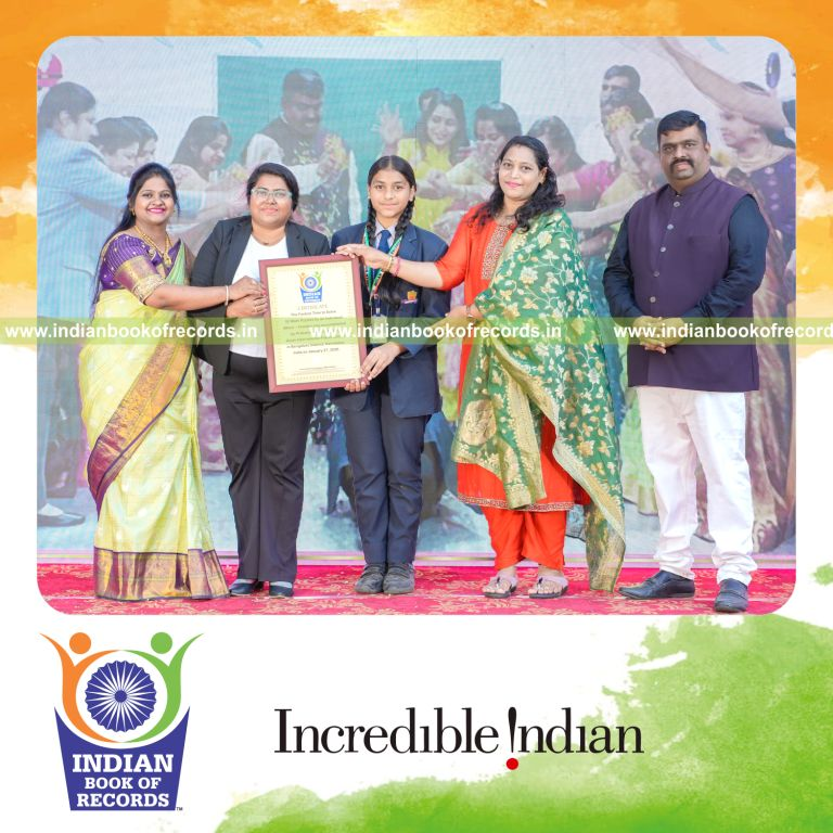Young individual solving numerous math puzzles rapidly in a timed challenge recognized by Indian Book of Records