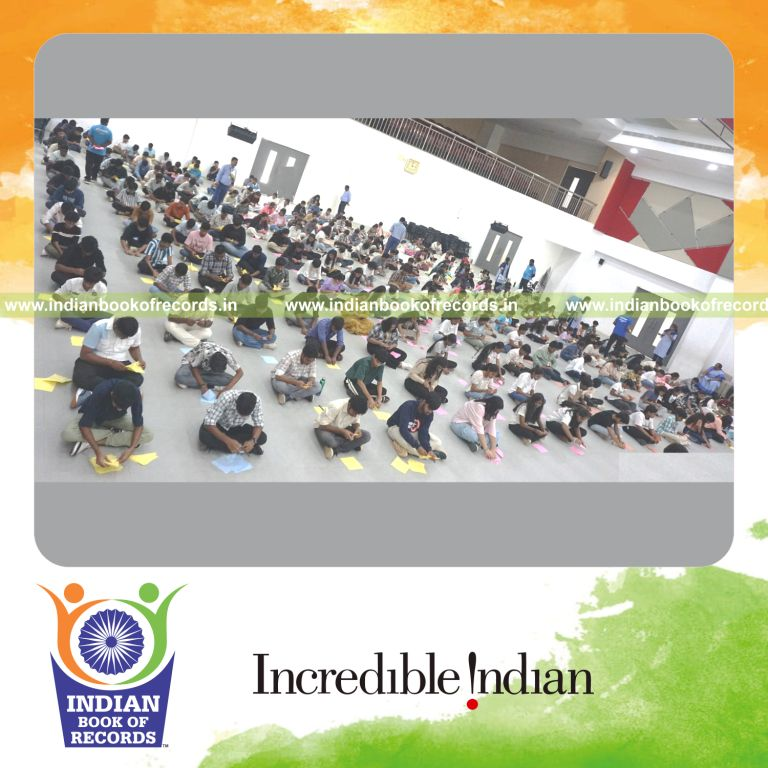 Team members folding numerous origami balls within a limited time recognized by Indian Book of Records