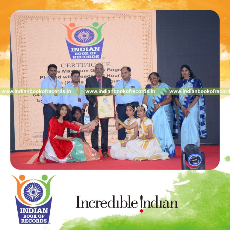 Team planting numerous grow bags with seeds within two hours at one venue recognized by Indian Book of Records