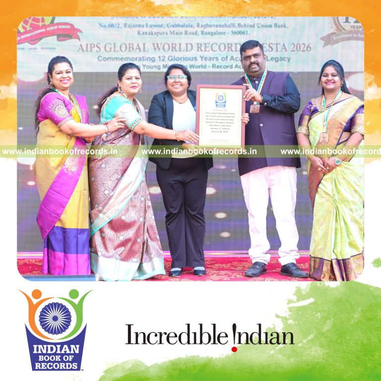 Group participating in a long continuous readathon relay event recognized by Indian Book of Records