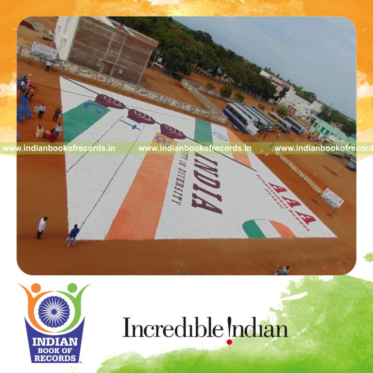 team creating largest salt mosaic artwork for Indian Book of Records
