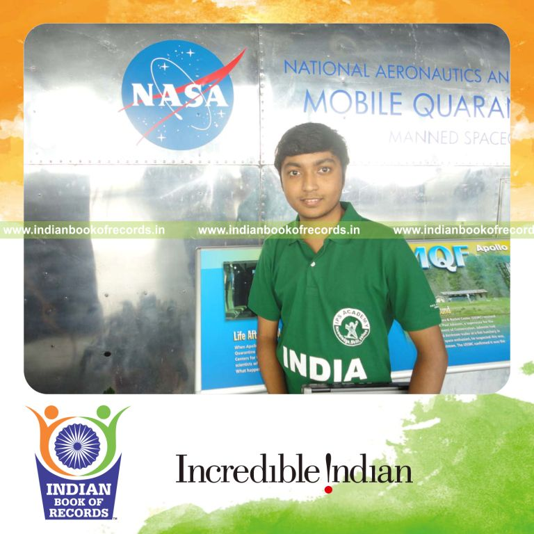 young male recognized as scientific inventor and social magnate for record in Indian Book of Records