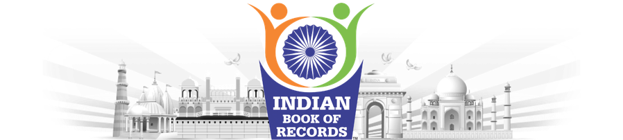 Indian Book of Records logo surrounded by illustrations of iconic Indian landmarks